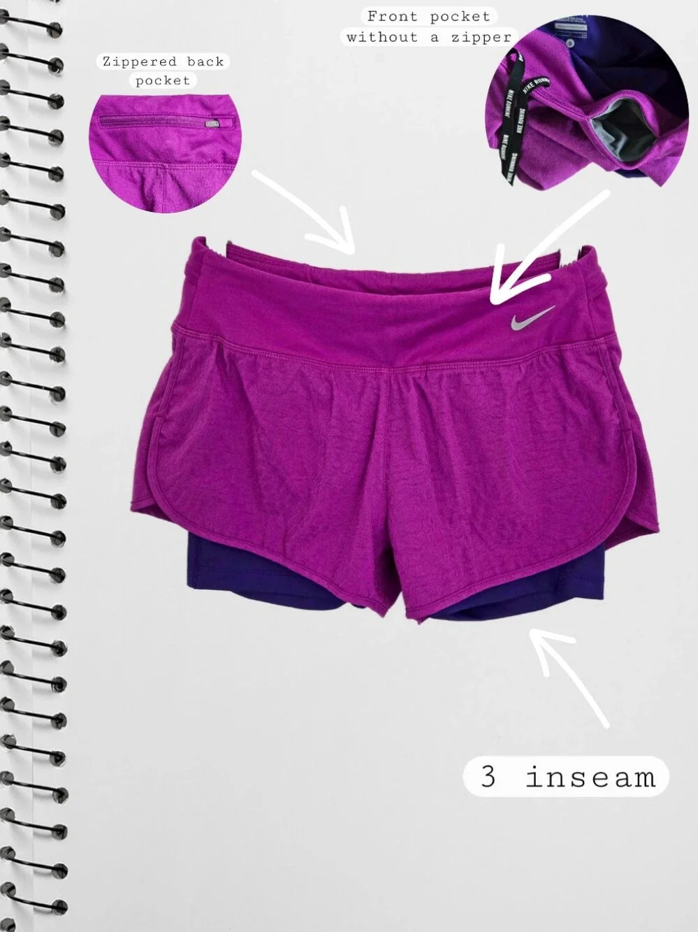 Nike Dry Fit Rival Jacquard 3-inch Women's Shorts Purple (size S)